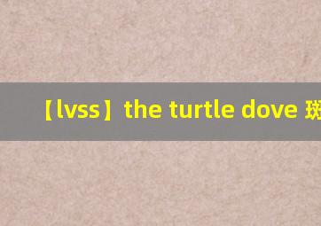 【lvss】the turtle dove 斑鸠